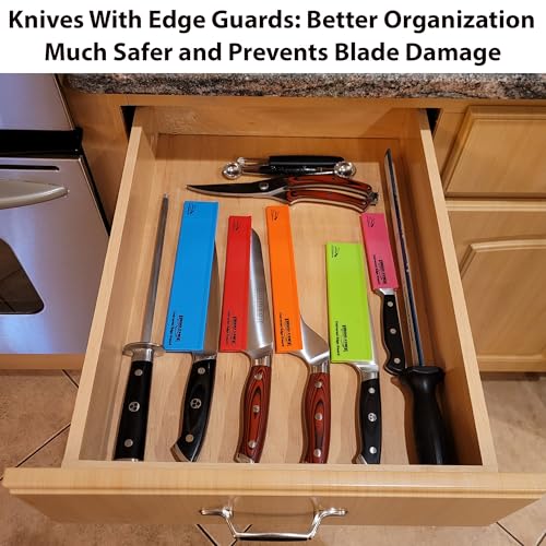 Ergo Chef 5pc Universal Knife Edge Guard Set Multicolored / Multi-sized / for Chef knife, Santoku, Bread, Utility and Paring knives - Image 5
