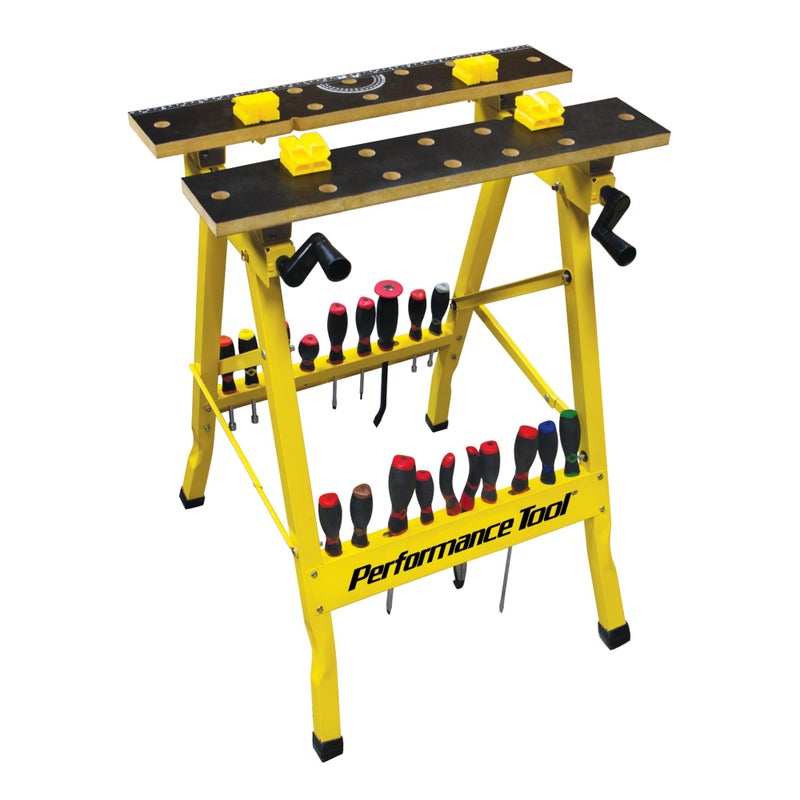 Performance Tool W54025 Portable Multipurpose Workbench and Vise (200 lbs Capacity) , Yellow - Image 1