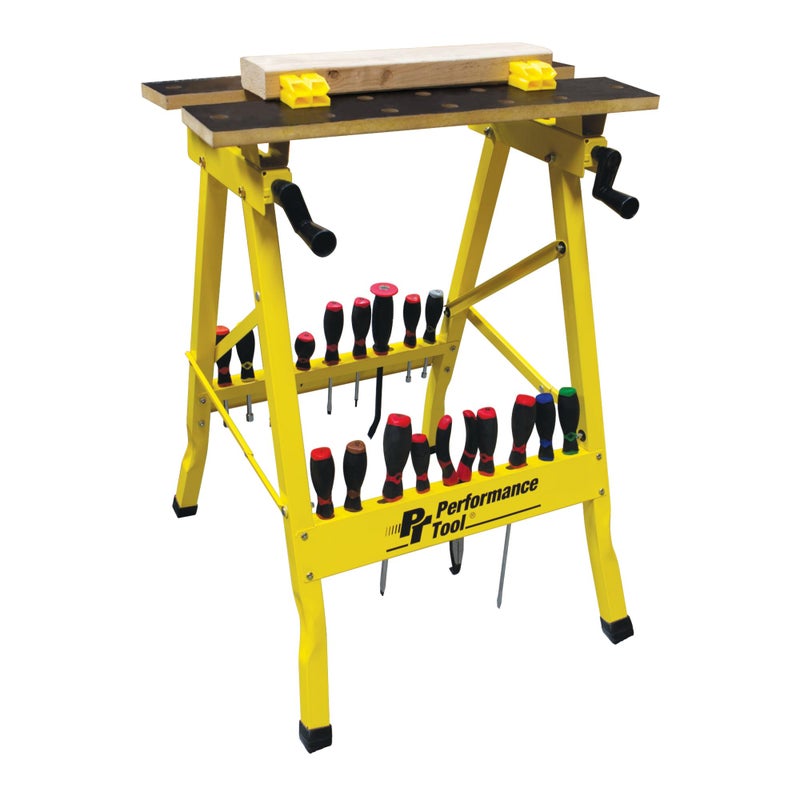 Performance Tool W54025 Portable Multipurpose Workbench and Vise (200 lbs Capacity) , Yellow - Image 5