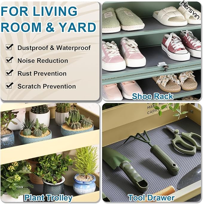 ElastPro Food Grade Washable Anti Slip Mat/Sheet for Fridge, Shelf Liner, Table, Kitchen Drawer mat (Round Dot Grey, 5 Meter) - Image 5