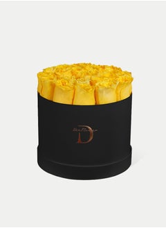 FRESH YELLOW ROSES ROUND BOX MEDIUM