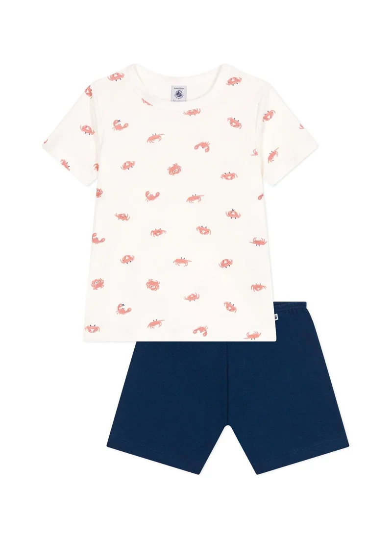 بيتي باتو Children's short crab-print cotton pyjamas