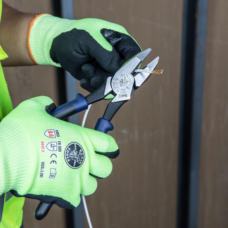 Klein Tools J213-9NE Side Cutter Linemans Pliers, Made in USA, High Leverage, 9-Inch, Streamlined Design, Color Coded - Image 3