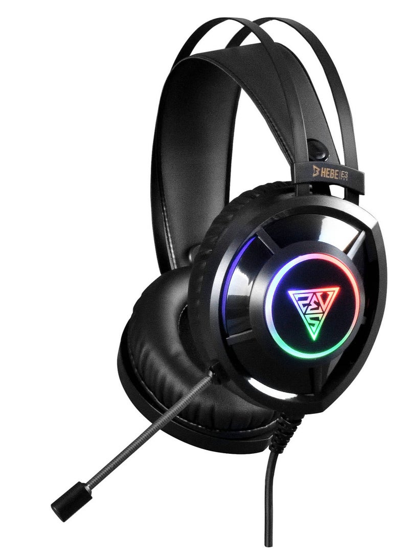 GAMDIAS GAMDIAS HEBE E3 RGB WIred Gaming Headset , Black | GD-HEBE-E3  - Image 1