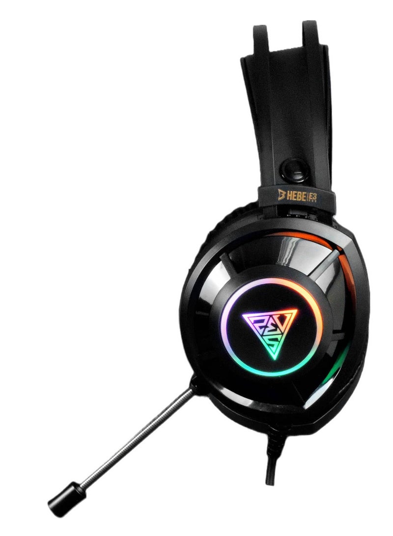 GAMDIAS GAMDIAS HEBE E3 RGB WIred Gaming Headset , Black | GD-HEBE-E3  - Image 2