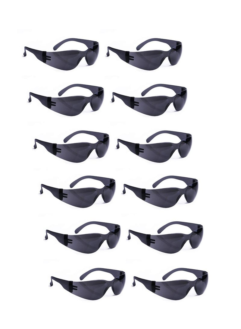 Cobest 12 Pairs of Tinted Safety Glasses - Impact Resistant Protective Eyewear for Laboratory, Construction, Gardening, Industrial Safety, and Craft Use - Clear Safety Goggles Included - Image 1