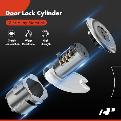A-Premium Door Lock Cylinder with Key Set Compatible with Chevy Silverado, Tahoe, C1500, C2500, C3500, K1500, K2500, K3500, Suburban 1500 & GMC Yukon, C1500 C2500 K1500 K2500 Suburban, 1995 1996 1997 - Image 5