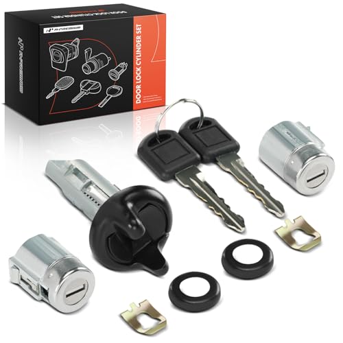 A-Premium Door Lock Cylinder with Key Set Compatible with Chevy Silverado, Tahoe, C1500, C2500, C3500, K1500, K2500, K3500, Suburban 1500 & GMC Yukon, C1500 C2500 K1500 K2500 Suburban, 1995 1996 1997 - Image 1