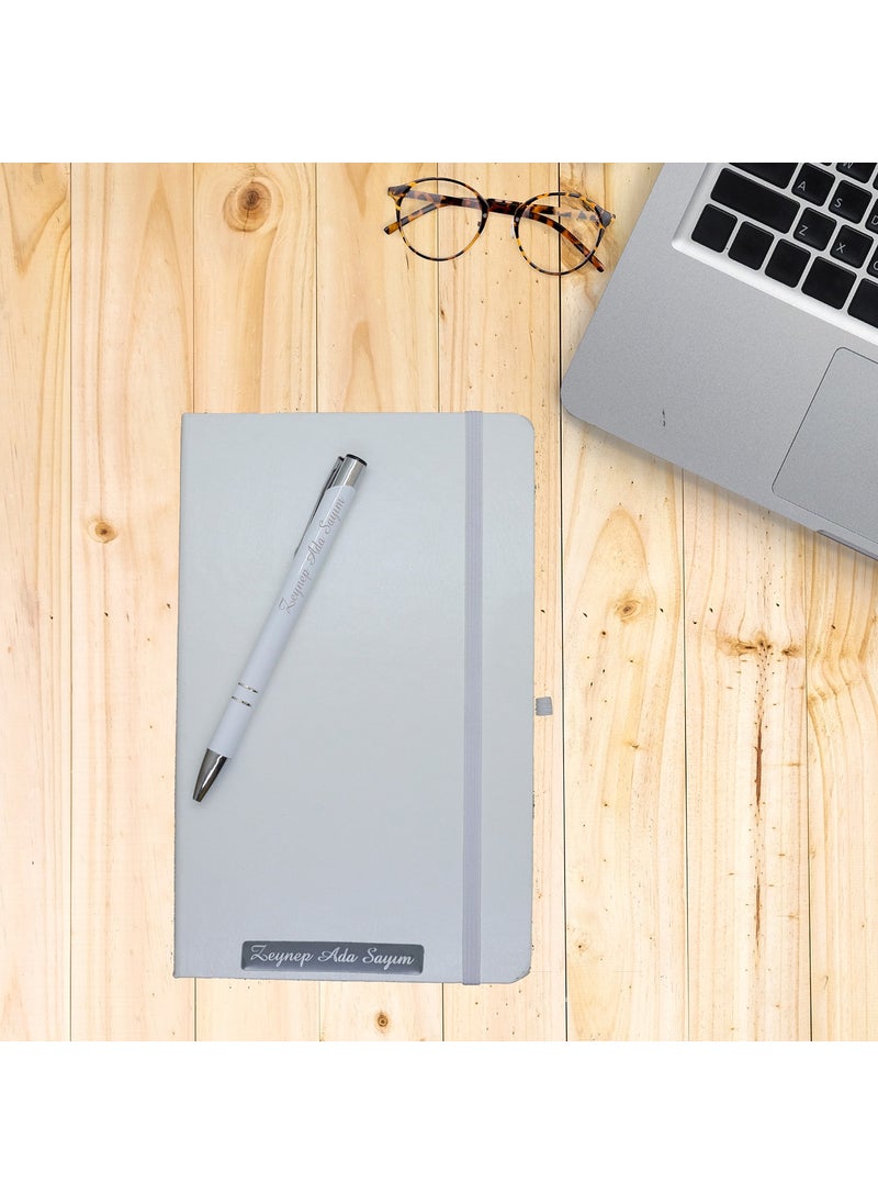 Ada Lazer Personalized Leather Undated Agenda and Pen Set  - Image 1