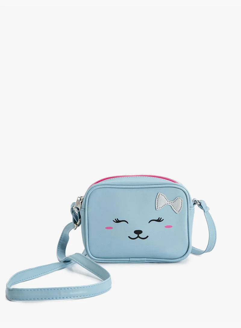 KOTON Mini Crossbody Bag Gleamy Cat Printed Detail