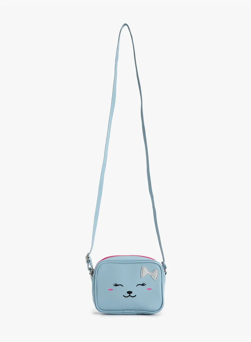 KOTON Mini Crossbody Bag Gleamy Cat Printed Detail