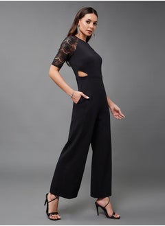 Lace Insert Round Neck Wide Leg Jumpsuit with Cut-Out Detail - pzsku/ZD43C9C138C542FFD28F2Z/45/_/1740664461/102ead60-c3e6-4039-b70c-074b1660f45e