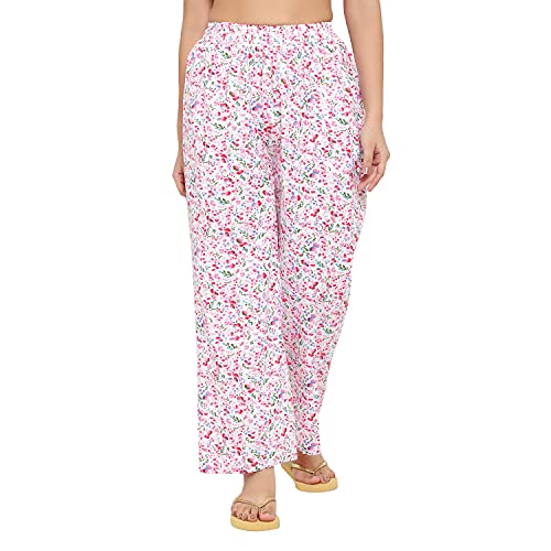 CIERGE Women's Cotton Casual Style Printed Pyjama/Track Pant Lower (Pink & Green; Free Size) Pack Of 2 Relaxed - Image 2