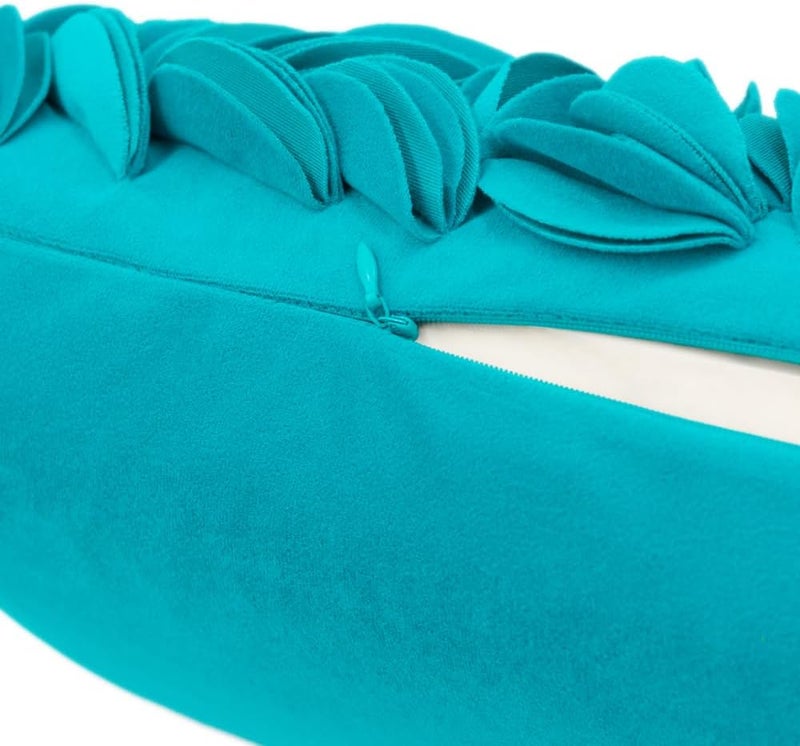 KINGROSE 3D Flower Pillow Case Handmade Decorative Throw Pillow Cover Solid Rectangular Cushion Cover for Sofa Couch Bed Living Room 12 x 20 Inches Wool Dark Cyan - Image 5