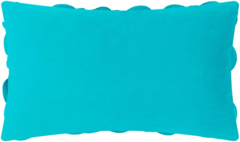 KINGROSE 3D Flower Pillow Case Handmade Decorative Throw Pillow Cover Solid Rectangular Cushion Cover for Sofa Couch Bed Living Room 12 x 20 Inches Wool Dark Cyan - Image 2