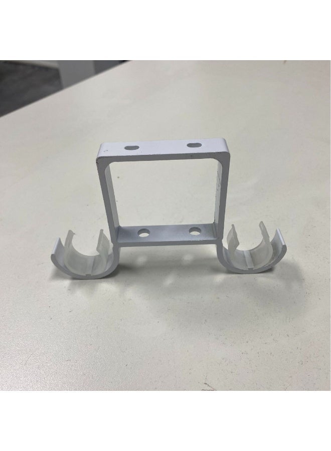 2 Pcs Heavy Duty Double Curtain Rod Ceiling Brackets - Versatile Metal Holders for Bothway Curtain Styles, Ideal for Home Decor and Multiple Applications.（White） - Image 1