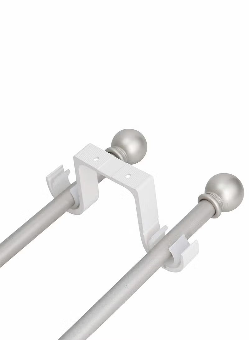 2 Pcs Heavy Duty Double Curtain Rod Ceiling Brackets - Versatile Metal Holders for Bothway Curtain Styles, Ideal for Home Decor and Multiple Applications.（White） - Image 2
