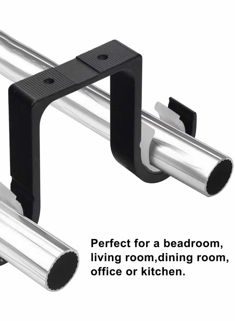 2 Pcs Heavy Duty Double Curtain Rod Ceiling Brackets - Versatile Metal Holders for Bothway Curtain Styles, Ideal for Home Decor and Multiple Applications.（White） - Image 4