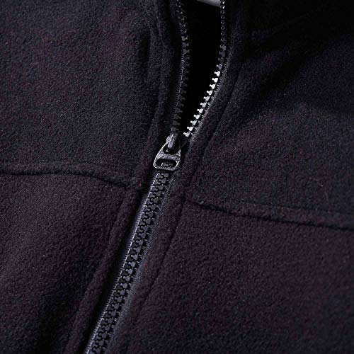 Spring&Gege Youth Solid Full-Zip Polar Fleece Jacket for Boys and Girls Size 11-12 Years Black - Image 4