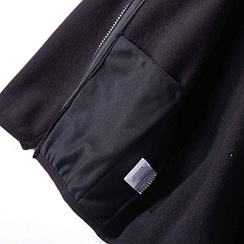Spring&Gege Youth Solid Full-Zip Polar Fleece Jacket for Boys and Girls Size 11-12 Years Black - Image 5