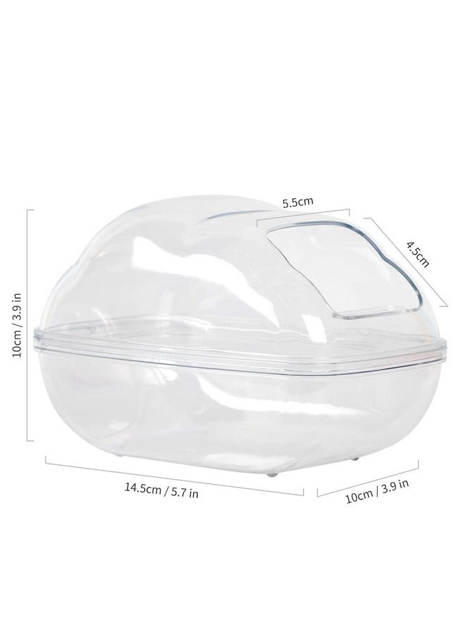 BUCATSTATE - Hamster Sand Bath Container Large Hamster Toilet With Scoop Set Dust Bust Accessories For Small Animals (Transparent, Medium) - Image 1