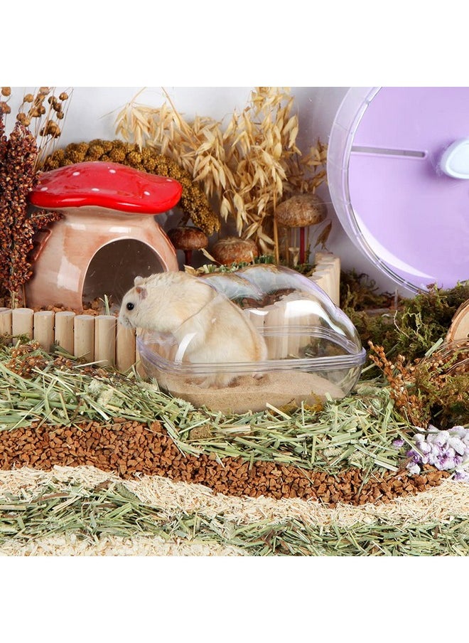 BUCATSTATE - Hamster Sand Bath Container Large Hamster Toilet With Scoop Set Dust Bust Accessories For Small Animals (Transparent, Medium) - Image 1