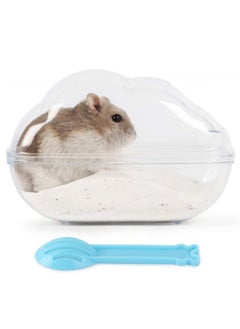 BUCATSTATE Hamster Sand Bath Container Large Hamster Toilet With Scoop Set Dust Bust Accessories For Small Animals (Transparent, Medium)  - Image 1