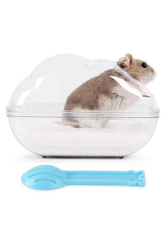 BUCATSTATE - Hamster Sand Bath Container Large Hamster Toilet With Scoop Set Dust Bust Accessories For Small Animals (Transparent, Medium) - Image 1