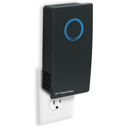 GermGuardian Germ Guardian GG1100B 7” Pluggable Small Air Purifier, Small Room Wall Air Sanitizer, Freshens Air, UV-C Light Kills Germs, Reduces Odors From Pets, Cooking, Mold, GermGuardian, 1-Yr Wty (Black) - Image 1