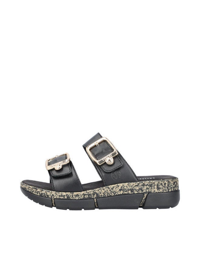 rieker - Rieker Ladies Casual Sandals V2372-00 Lugano Black 116-1142 - Image 1