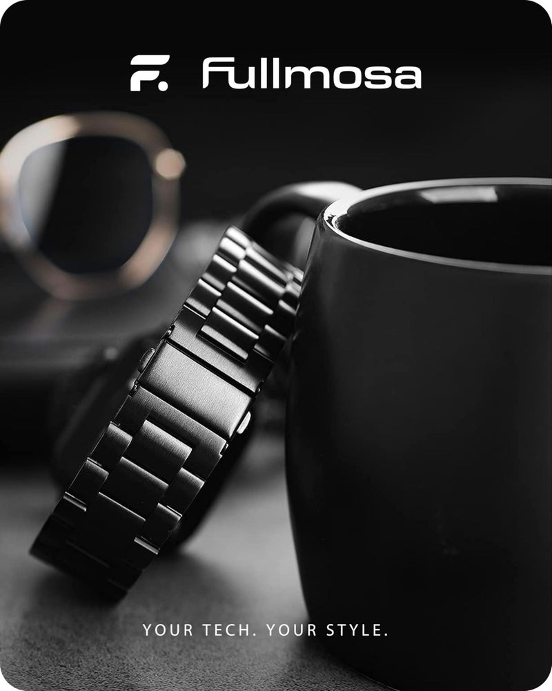 Fullmosa Compatible Apple Watch Band 42mm 44mm 45mm, Stainless Steel iWatch Band with Case for Apple Watch SE3/2/1 Series 9/8/7/6/5/4/3/2/1, 42mm 44mm 45mm Black (Watch not Included) - Image 2