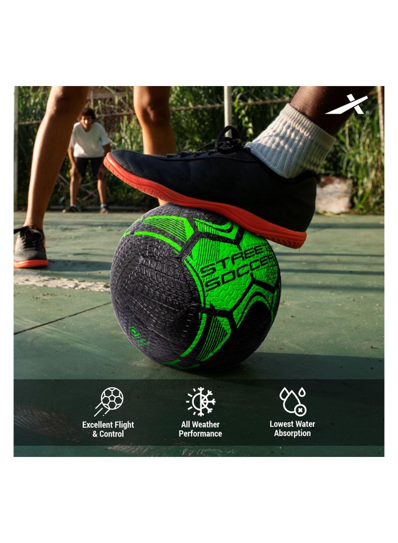 Vector X Street Soccer Football | Size-5 | Material- Moulded rubber | All Surface | High Bounce | High Speed ​| Rubberized Outer core | High Air Retention Bladder | 32 Panel | Training - Image 3