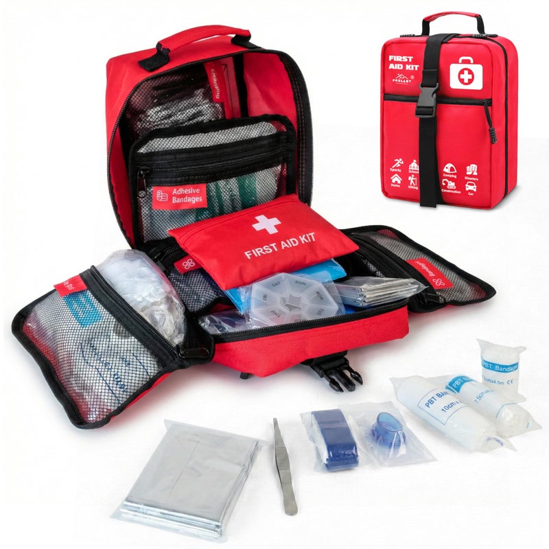 Prelady 556 Piece Premium Large First Aid Kit, Survival Medical First Aid Bag â€“ Labelled Compartments, Workplace Essential, Home & Sports, Molle Tactical Rip-Away Design, First Responders' Choice for Trauma - Image 1