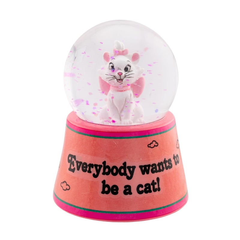 Disney Aristocats Marie Everybody Wants to Be A Cat Mini LightUp Snow Globe with Swirling Glitter 3 Inches Tall