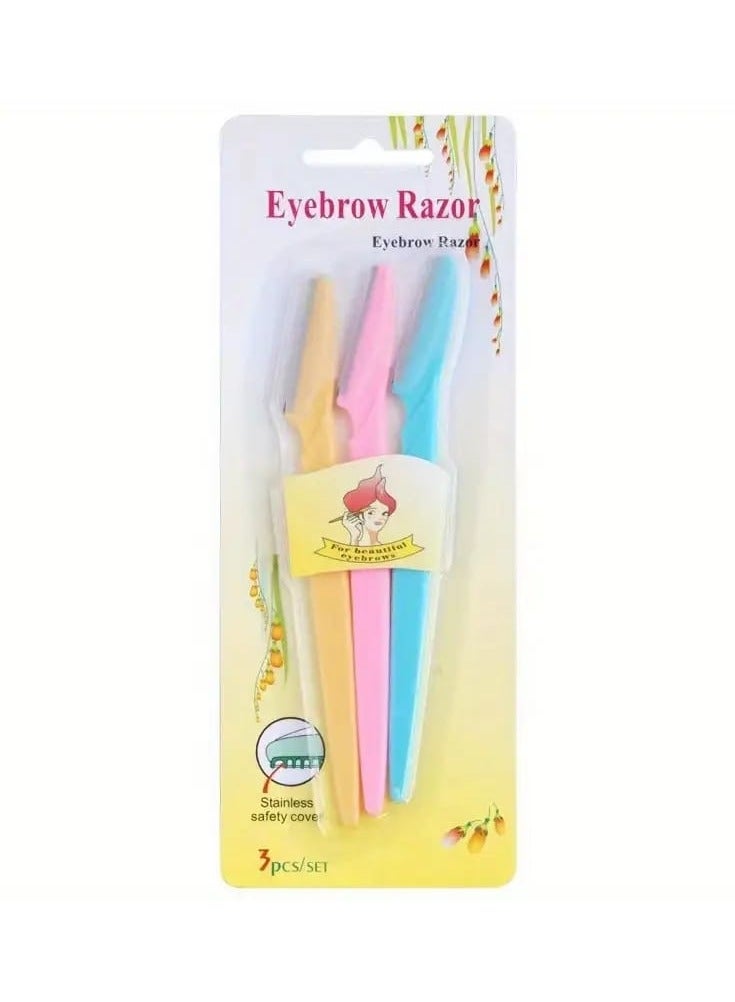 Eyebrow Razor Multicolour Razor Set Pack Of 3 - Image 1