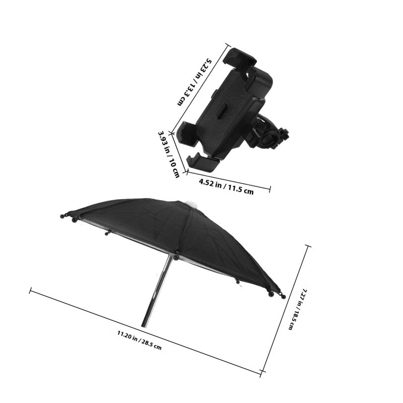 Universal Motorcycle Phone Holder Adjustable Handlebar Mount Shockproof Black Sunshade - Image 3