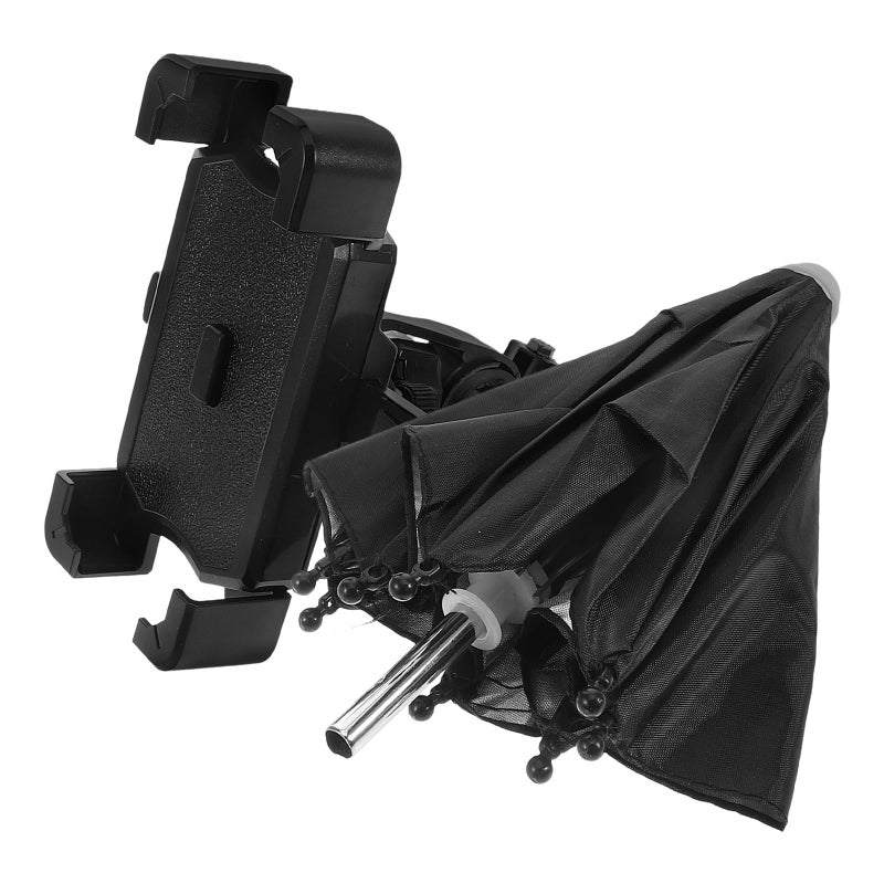 Universal Motorcycle Phone Holder Adjustable Handlebar Mount Shockproof Black Sunshade - Image 2