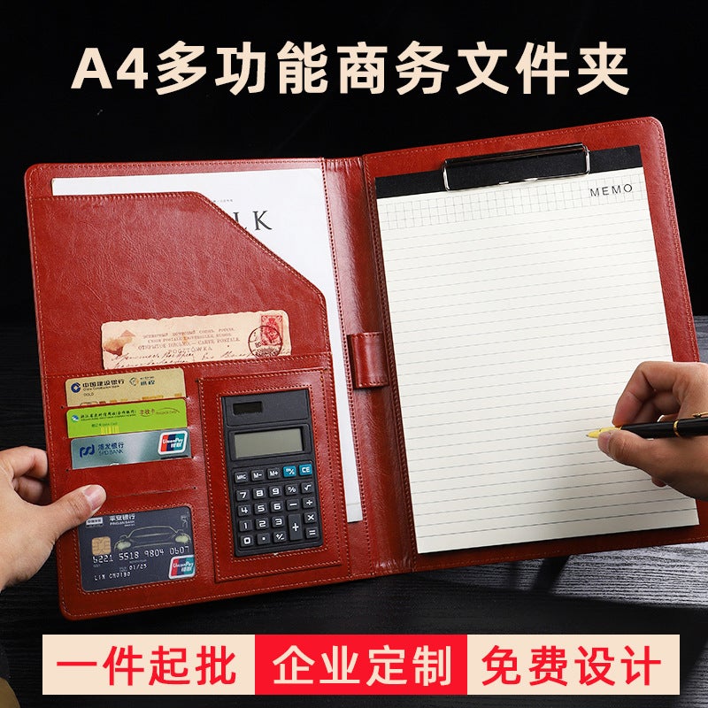 A4 Folder Multi-Function Folder Talk About Contract Folder Leather Manager Clip Board Clip Business Meeting Sales Clip Pad - Image 2