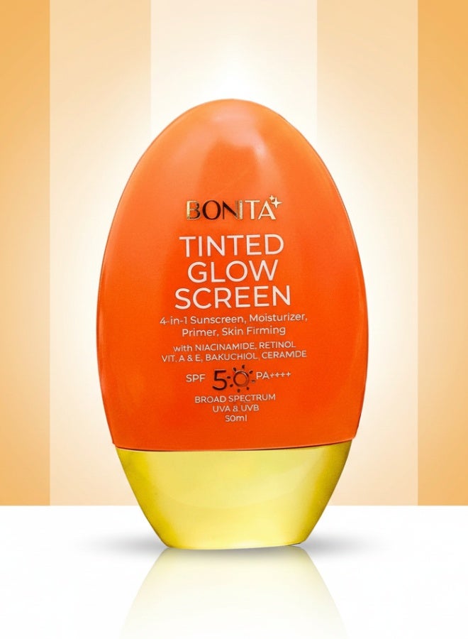 Bonita Tinted Glow Screen SPF 50 PA 4 in one Benefits Sunscreen Brightening Moisturizing Tone Up Protection 50 ml
