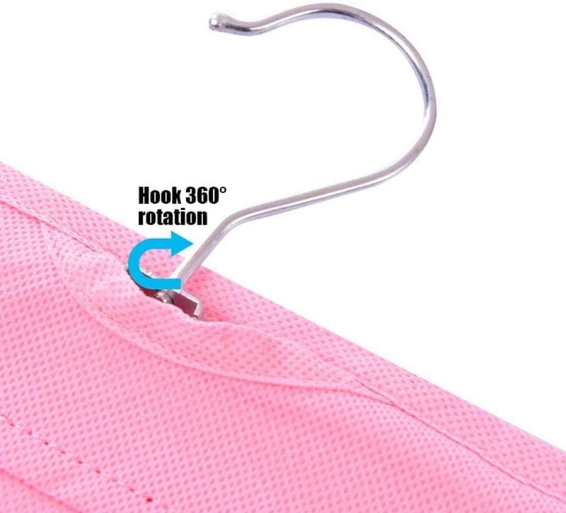 FEELING MALL FEELING MALL 6 Pockets Handbag Hanging Purse Storage Antidust Cover Large Clear Bag Holder Organizer Closet Rack Hangers Save Space Tote Bag Hanger Double Sides Wardrobe Closet  - Image 5