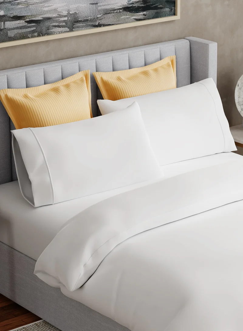 Color Sense Solid 1 Duvet Cover +2 Pillow Cases Super King Cotton White 220x260cm