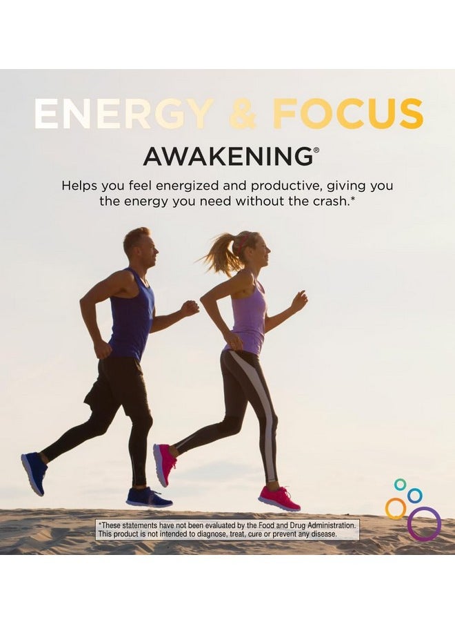 Oxygen Nutrition - Awakening Natural Energy & Focus Nootropic Supplement with Panax Ginseng, Guarana Extract & Chromium Picolinate | Brain Supplement for Focus, Energy, Mood & Clarity | Gluten Free Veggie, USA - 60 Caps - Image 1