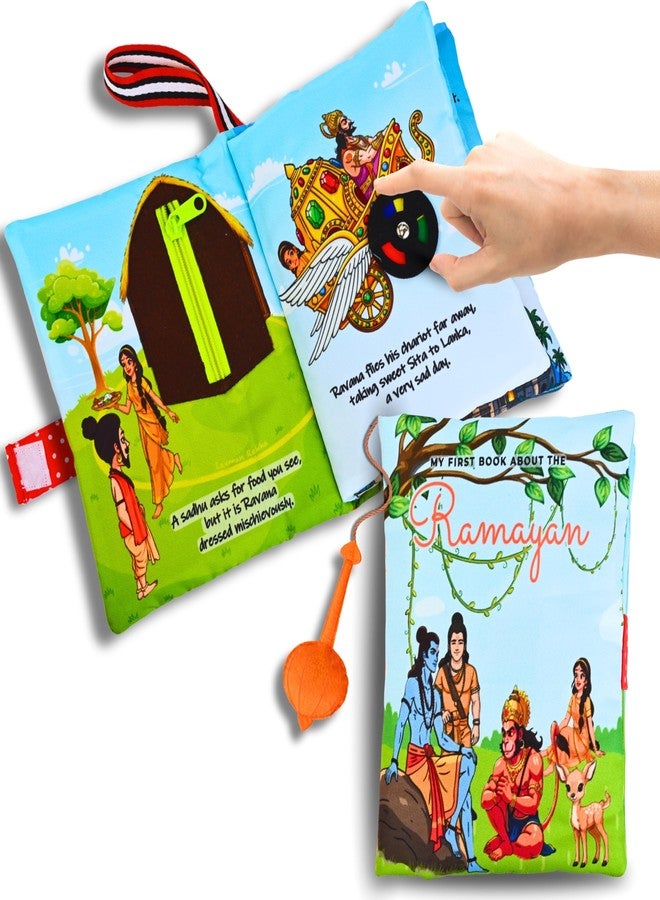 Seraphina My First Ramayan Cloth Book | Interactive Soft Baby Toy with Textures, Rattle & Zipper | Diwali & Dussehra Themed Toy for Ages 0-2 Years | Montessori Sensory Toys for Babies - Image 1