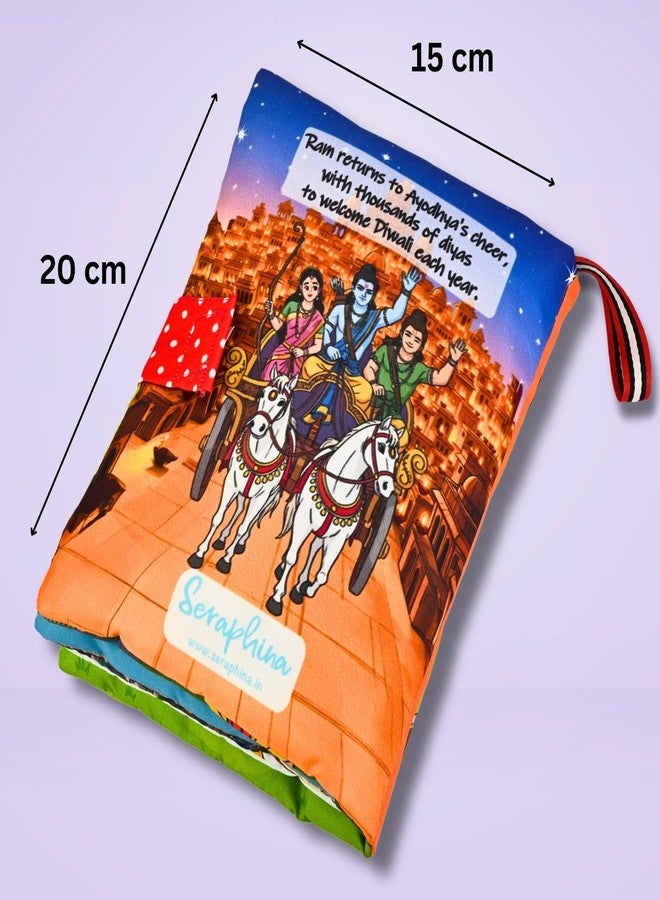 Seraphina My First Ramayan Cloth Book | Interactive Soft Baby Toy with Textures, Rattle & Zipper | Diwali & Dussehra Themed Toy for Ages 0-2 Years | Montessori Sensory Toys for Babies - Image 2