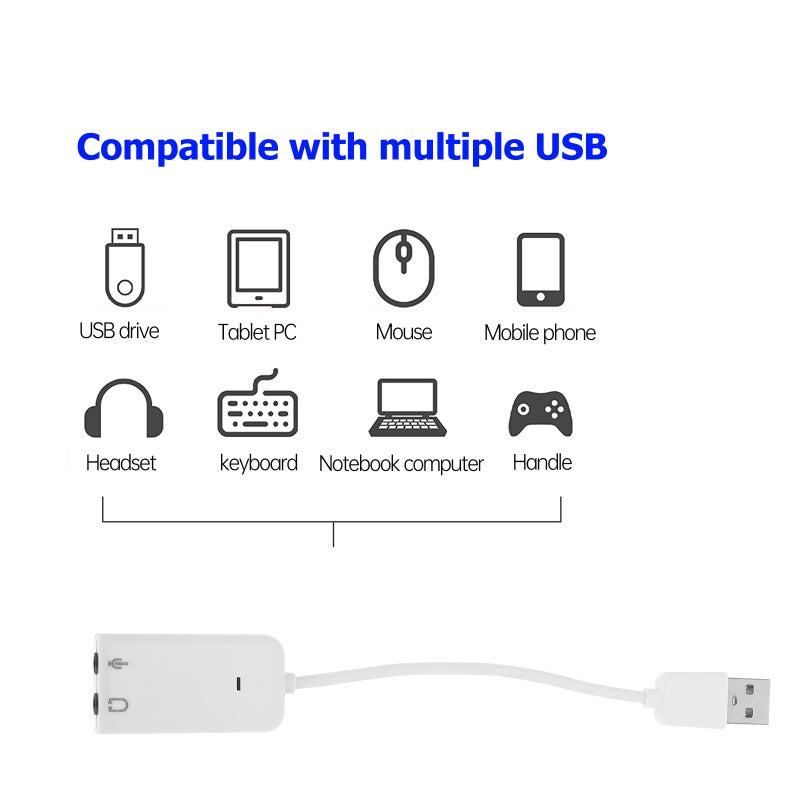 2pcs Laptop USB Sound Card Laptop External Sound Card Audio Sound Card Adapter - Image 4