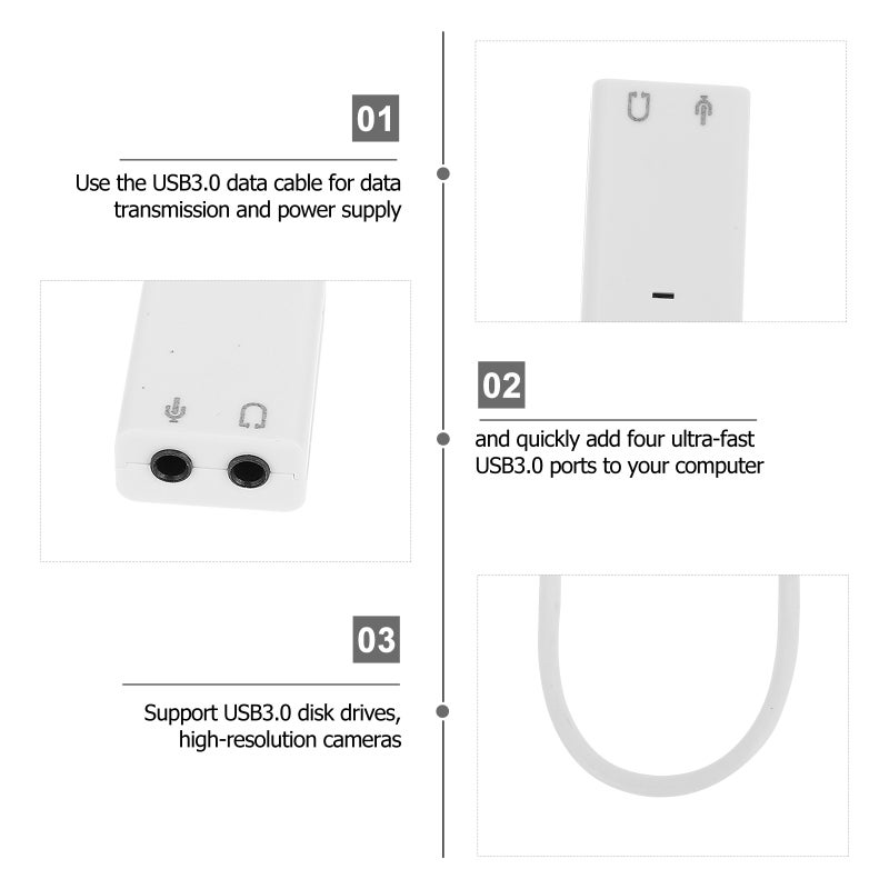 2pcs Laptop USB Sound Card Laptop External Sound Card Audio Sound Card Adapter - Image 5
