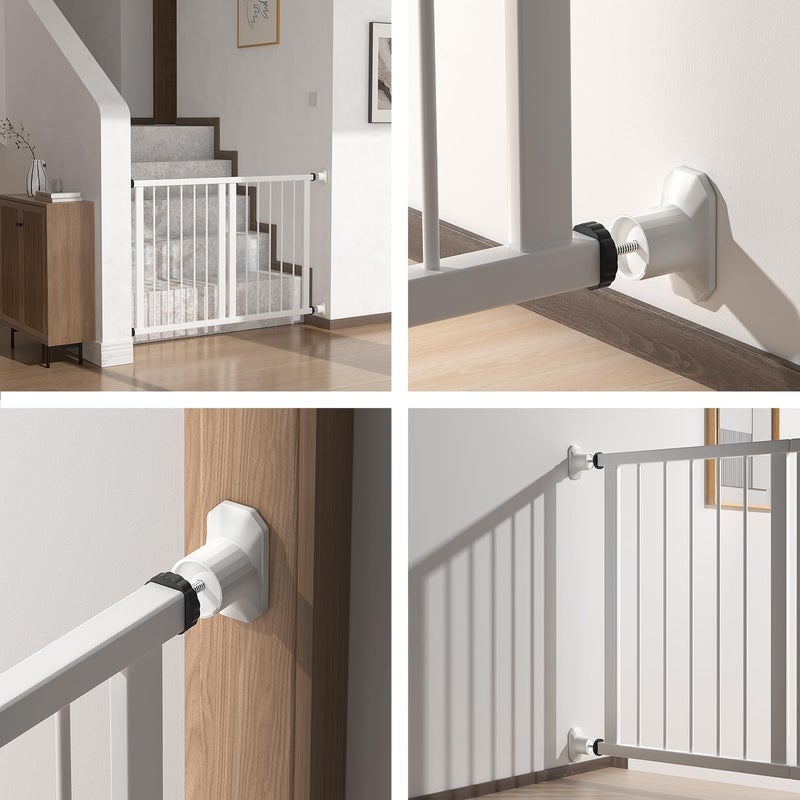 ICERO Baby Gate Extender Wall Protector 4 Pack Pressure Mounted Gates Extension Kit Extends 1135 inches Child Safety Gates and Protect Walls  Doorways from Pet  Dog GatesWork on StairsWhite - Image 5
