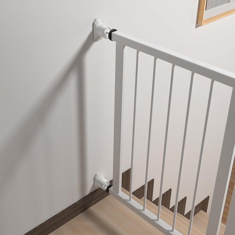 ICERO Baby Gate Extender Wall Protector 4 Pack Pressure Mounted Gates Extension Kit Extends 1135 inches Child Safety Gates and Protect Walls  Doorways from Pet  Dog GatesWork on StairsWhite - Image 4