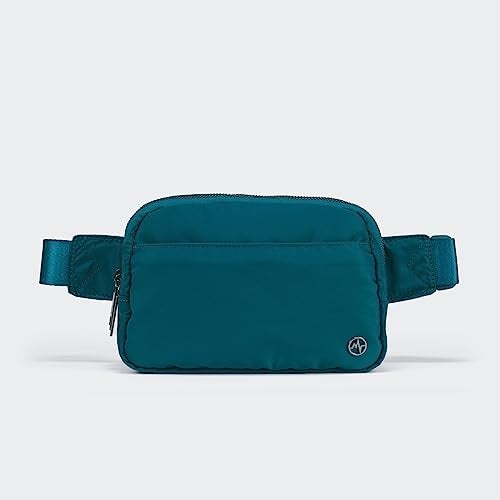 Pander Everywhere Belt Bag for Women, 5 Zipper Pockets Nylon Crossbody Fanny Pack Purse (Teal Blue) - Image 3