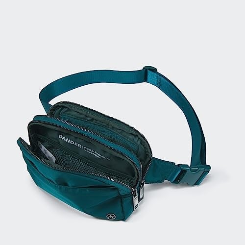 Pander Everywhere Belt Bag for Women, 5 Zipper Pockets Nylon Crossbody Fanny Pack Purse (Teal Blue) - Image 5